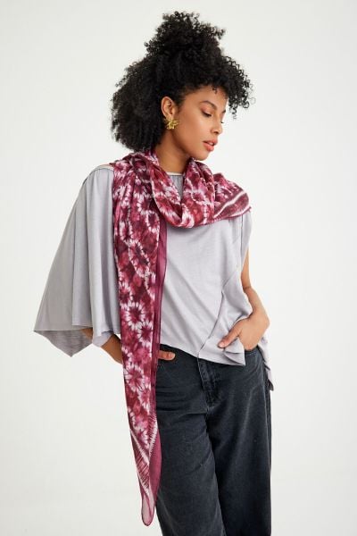 BATİK PLUM MODAL PAREO / EŞARP - 140 X 140 CM