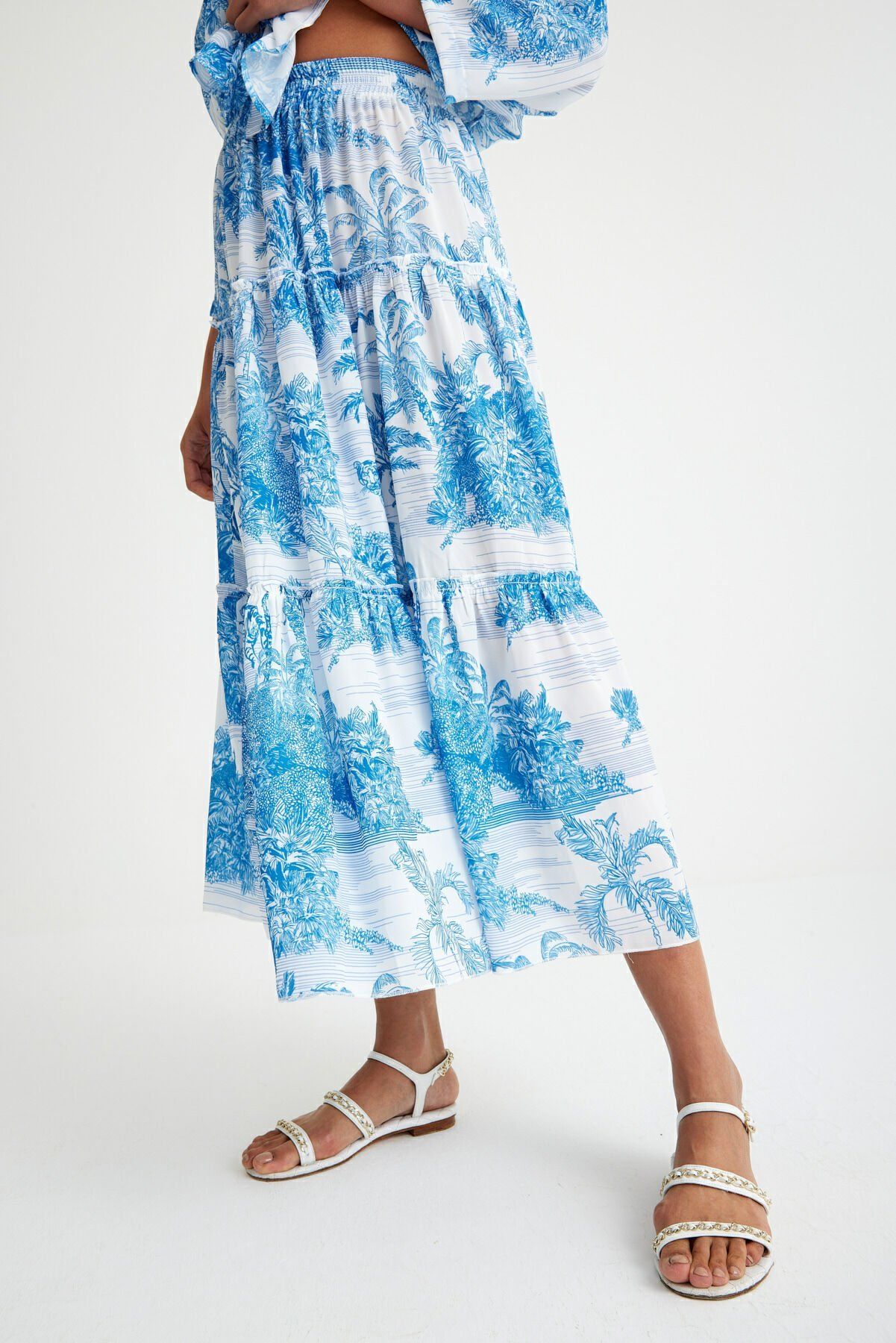 TOILE DE JOUY AZURE ETEK S