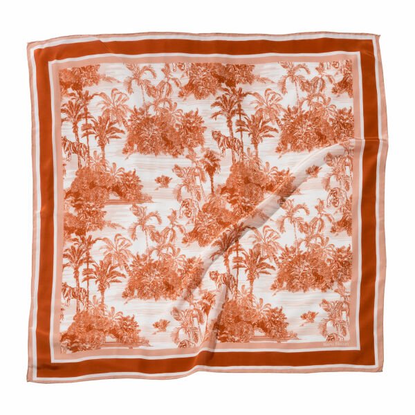 TOILE DE JOUY ORANGE BLOOM - 140 x 140 CM İPEK ŞAL