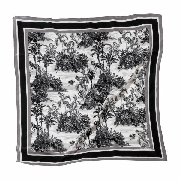 TOILE DE JOUY FUME BLANC İPEK ŞAL - 140 X 140 CM
