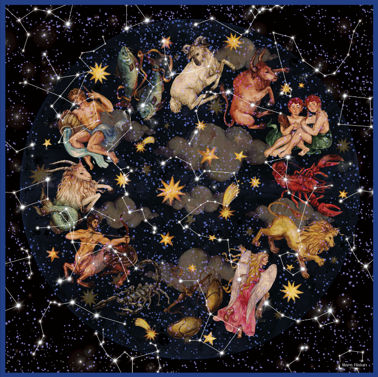 COSMOS İPEK EŞARP / ŞAL - 140 X 140 CM