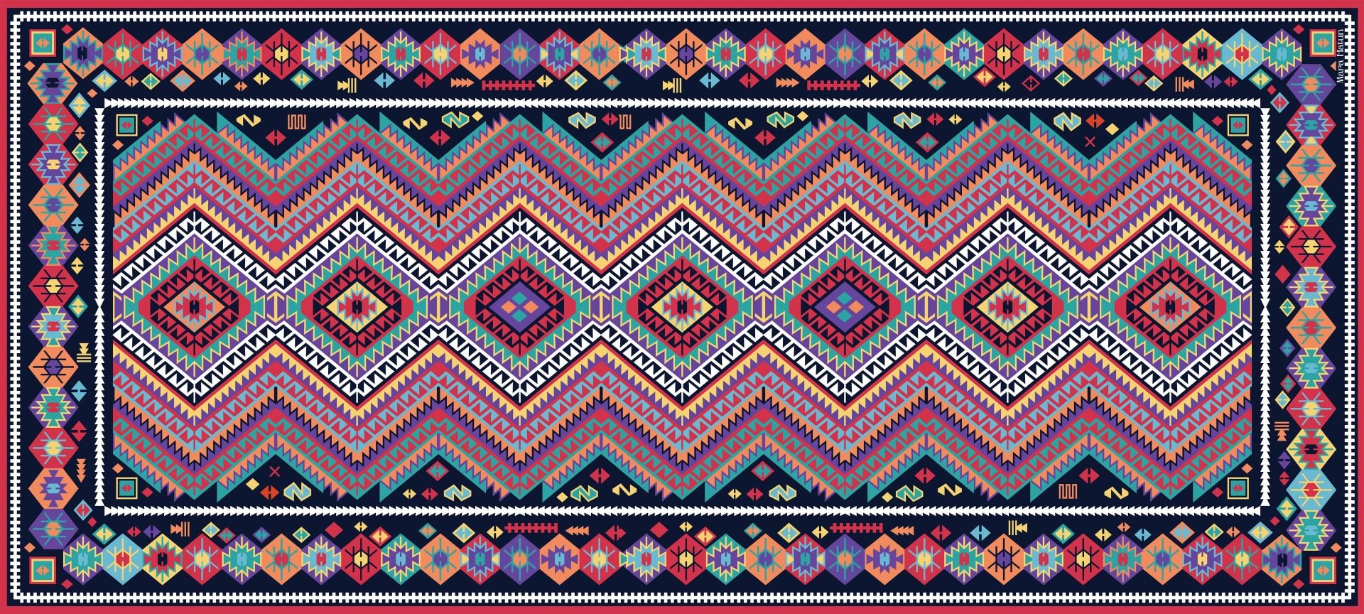 BOHEMIAN GABARDİN FULAR - 90 x 200 cm