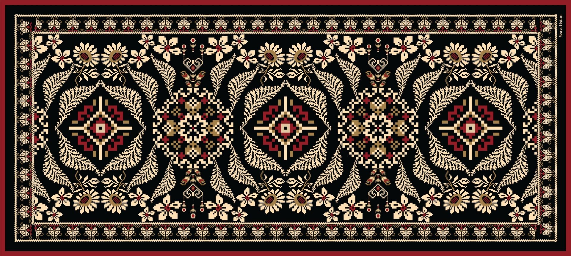 ETHNIC YÜN FULAR - 90 x 200 cm