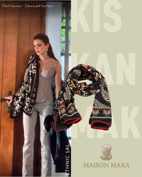 ETHNIC YÜN FULAR/ŞAL - 90 x 200 cm