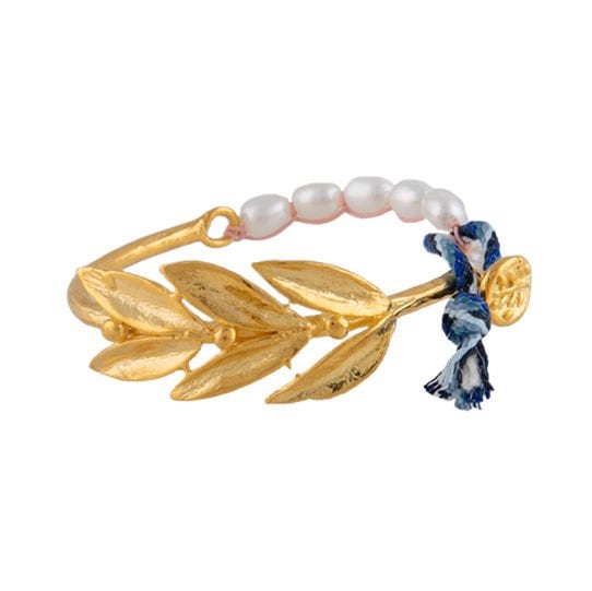 Daphne's Wish Pearl Bileklik, Mavi - Beyaz İpli