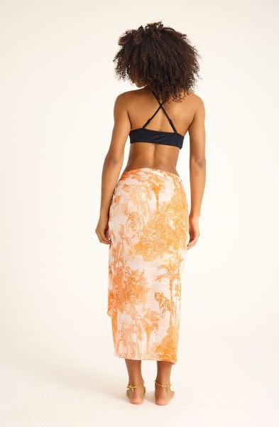 TOILE DE JOUY ORANGE BLOOM PAREO - 160 x 140 CM İPEK PAMUK