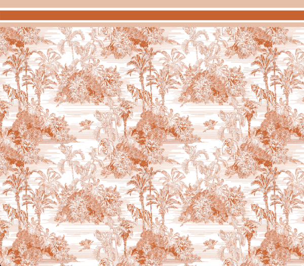 TOILE DE JOUY ORANGE BLOOM PAREO - 160 x 140 CM İPEK PAMUK