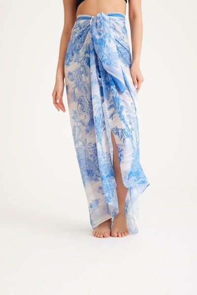 TOILE DE JOUY AZURE PAREO - 160 x 140 CM İPEK PAMUK