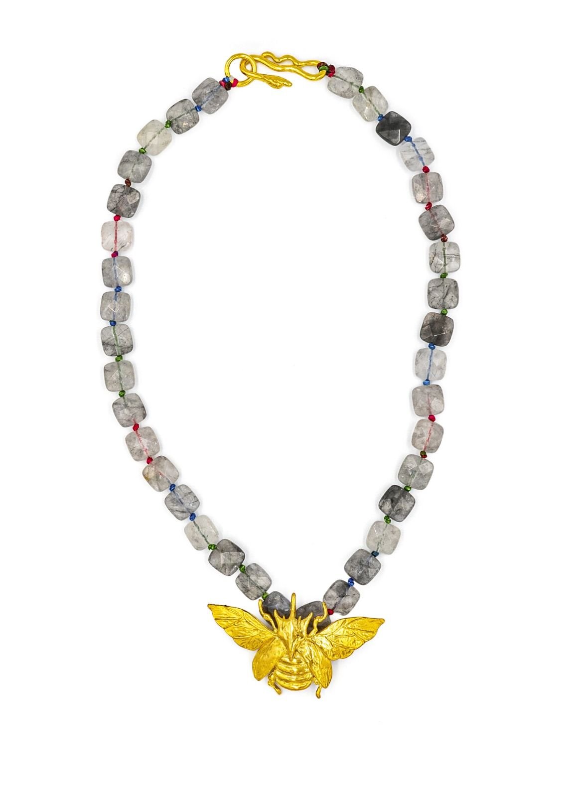 SMOKY QUEEN BEE KUVARS GEMSTONE KOLYE