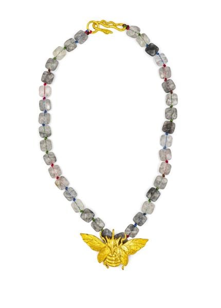 SMOKY QUEEN BEE KUVARS GEMSTONE KOLYE