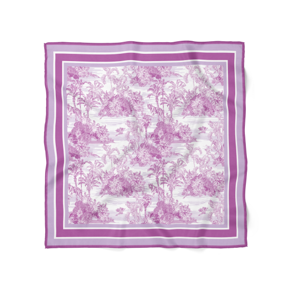 TOILE DE JOUY LILAC İPEK ŞAL EŞARP - 140 x 140 CM