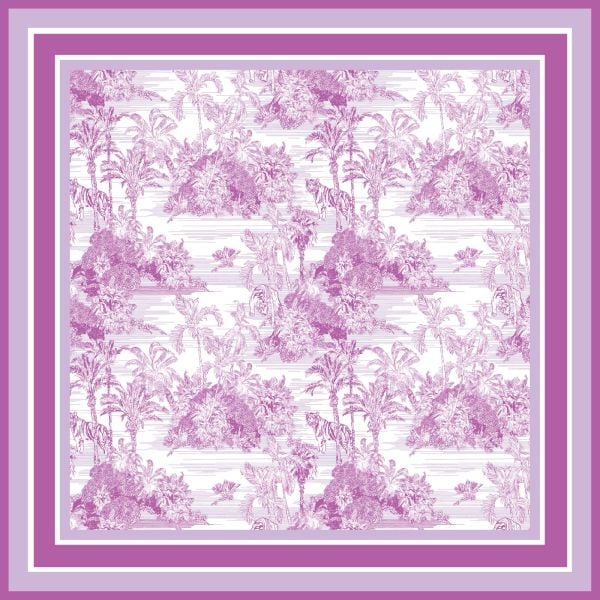 TOILE DE JOUY LILAC İPEK ŞAL EŞARP - 140 x 140 CM