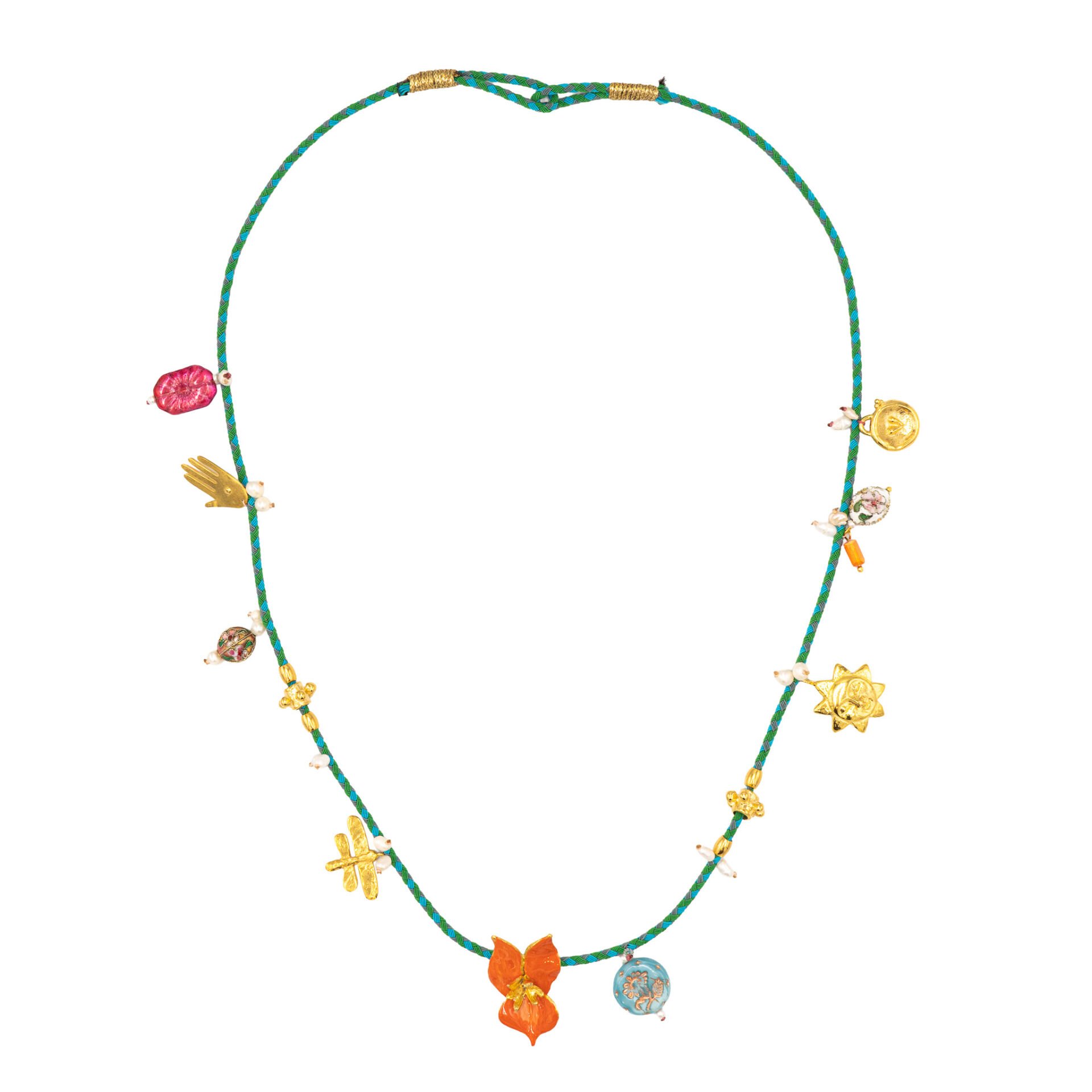 ORANGE BLOOM CHARM KOLYE
