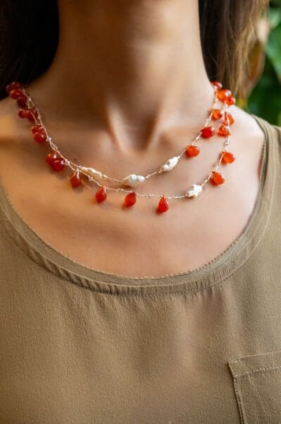 ORANGE MOON BAROQUE PEARL KOLYE