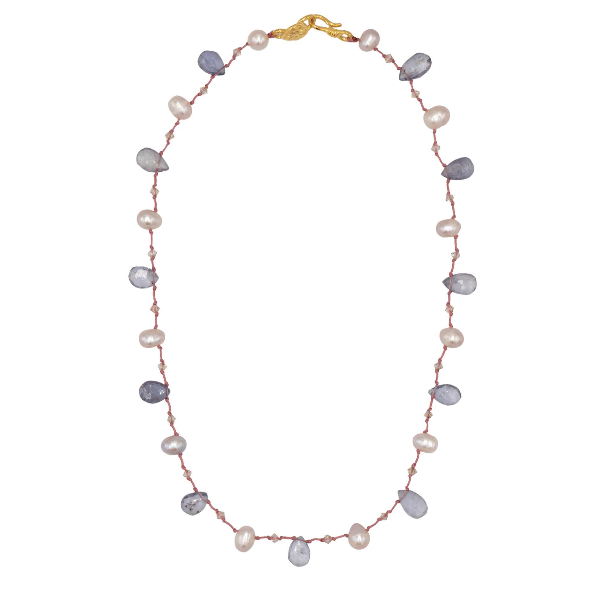PURPLE PEARL GEMSTONE KOLYE