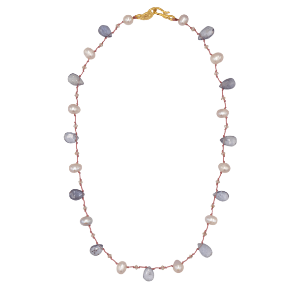 PURPLE PEARL GEMSTONE KOLYE