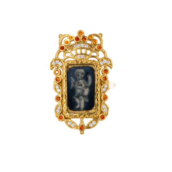 ANGELUS VICTORIAN YÜZÜK, TURUNCU TAŞLI