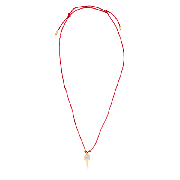 CLAVIS AURORA İPLİ KOLYE, BEYAZ KRİSTAL