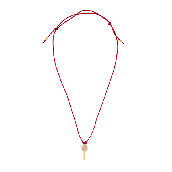 CLAVIS AURORA İPLİ KOLYE, PEMBE KRİSTAL