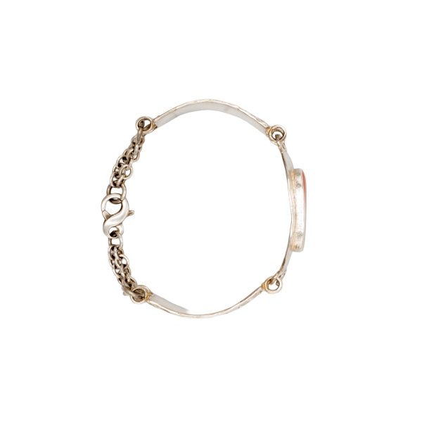 NEFERTITI GÜMÜŞ BİLEKLİK, TURUNCU MİNELİ