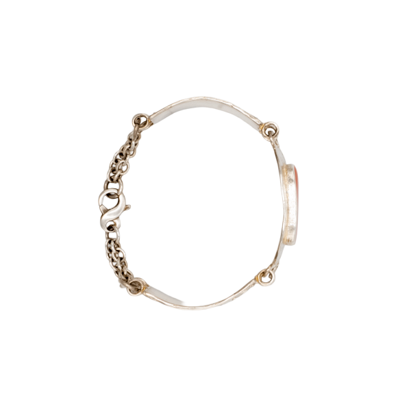 NEFERTITI GÜMÜŞ BİLEKLİK, TURUNCU MİNELİ