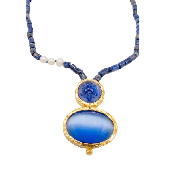 EYES ANTIQUE LAPİS KOLYE, LACİVERT