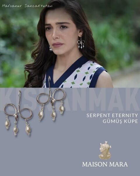 Serpent Eternity Gümüş Kolye, İncili