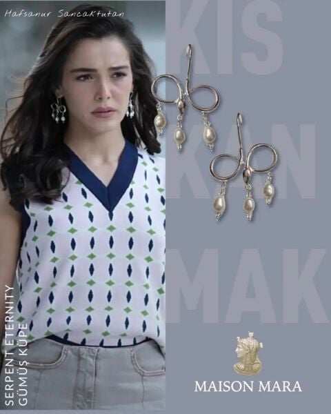 Serpent Eternity Gümüş Kolye, İncili