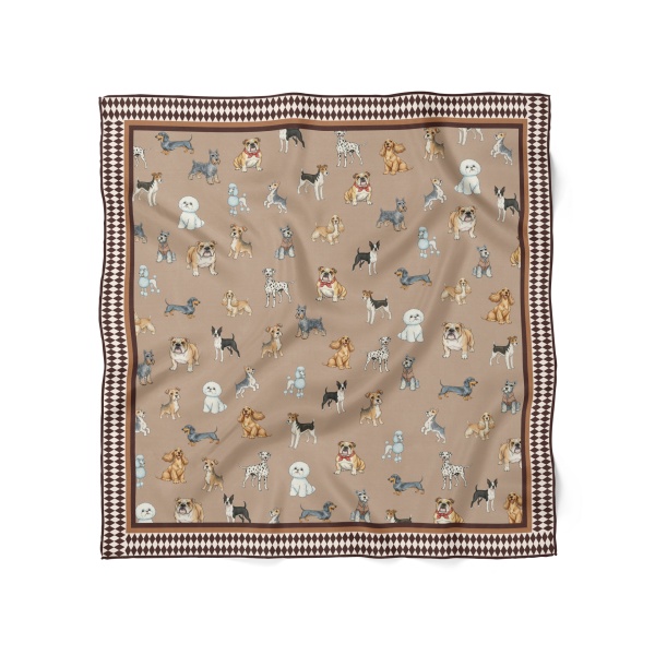 Puppy Ruhi İpek Eşarp - 110x110 cm